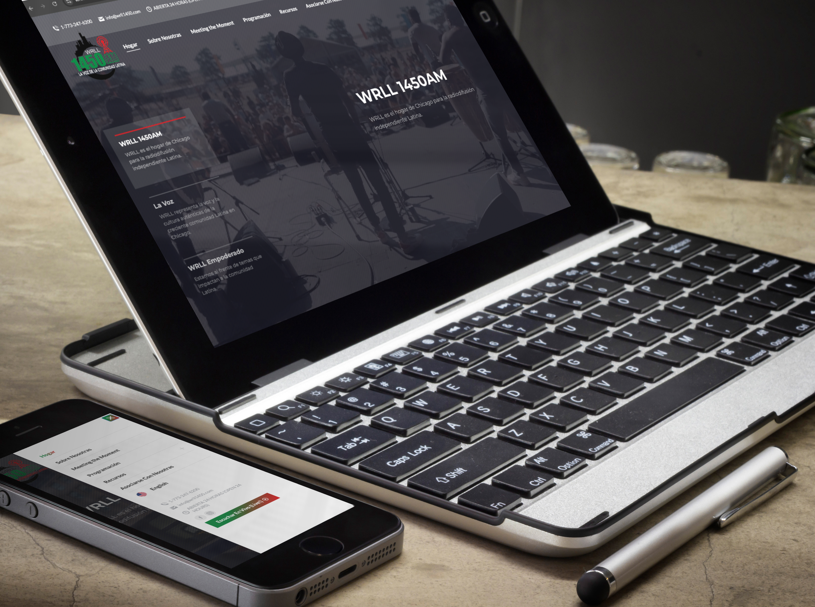 WRLL1450 AM Radio website design on desktop, laptop, tablet and mobile devices