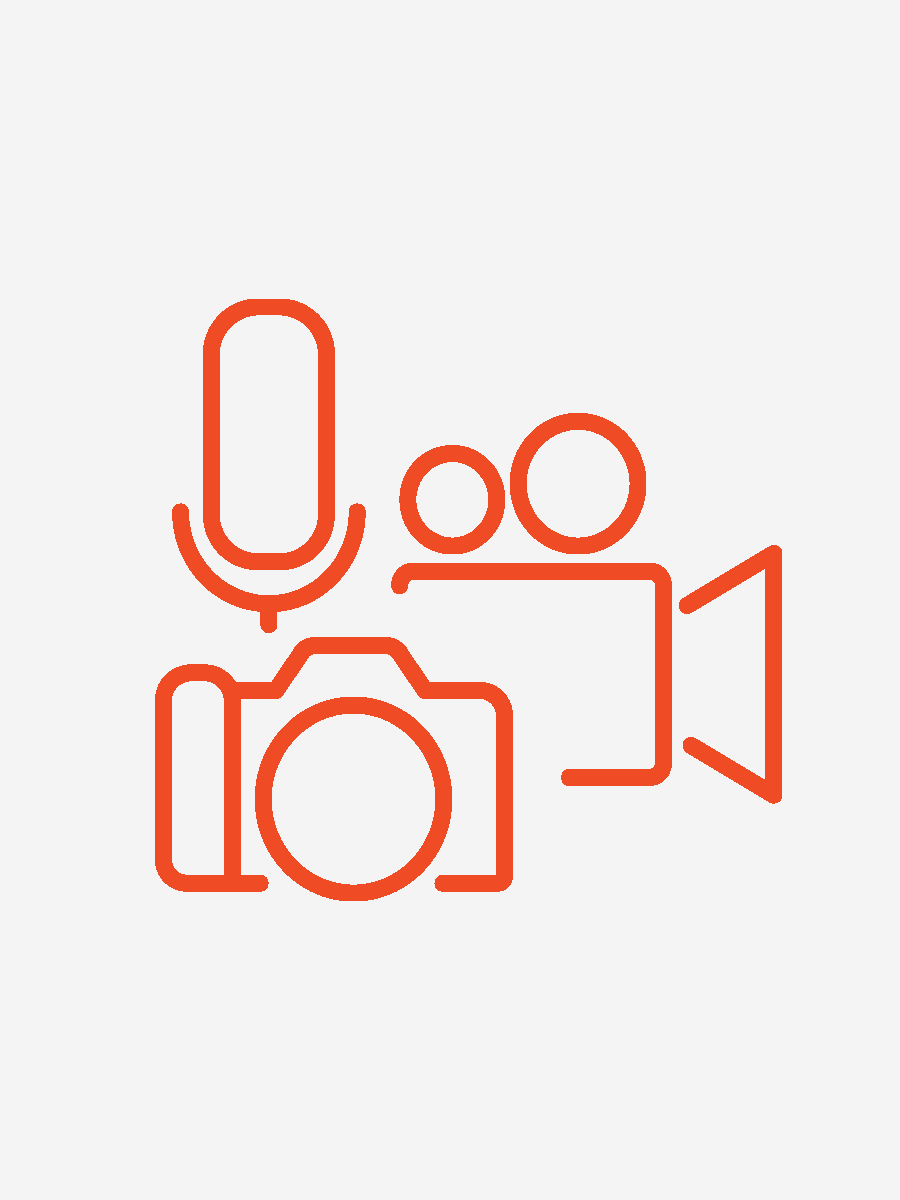 Icon of picture and video camera, and mic